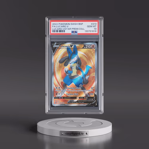 2022 Pokémon Swsh Black Star Promo #213 Lucario V - Holo Full Art Lucario Vstar Premium Collection (