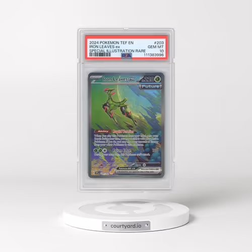 2024 Pokémon Tef EN-Temporal Forces #203 Iron Leaves EX - Holo Special Illustration Rare (PSA 10 GEM MINT)