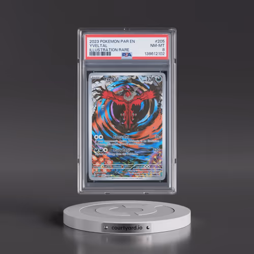 2023 Pokémon Par EN-Paradox Rift #205 Yveltal - Illustration Rare (PSA 8 NM-MT)