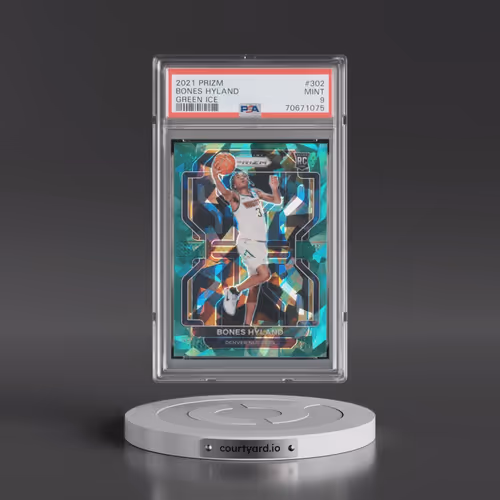 2021 Panini Prizm #302 Bones Hyland - Green Ice (PSA 9 MINT)