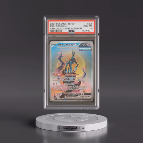 2024 Pokémon Tef EN-Temporal Forces #206 Iron Crown EX - Holo Special Illustration Rare (PSA 10 GEM