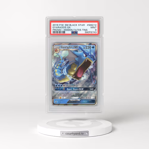 2019 Pokémon SM Black Star Promo #SM212 Gyarados GX - Holo Hidden Fates Tins (PSA 9 MINT)