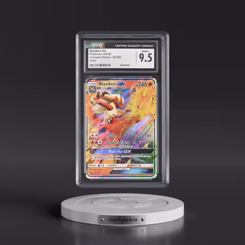 2018 Celestial Storm #28/168 Blaziken GX - Holo (CGC 9.5 MINT+)