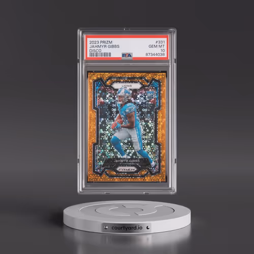 2023 Panini Prizm #331 Jahmyr Gibbs - Disco Prizm (PSA 10 GEM MINT)