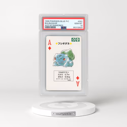 1998 Pokémon Blue Version Playing Cards #001 Bulbasaur - Ace of Diamonds (PSA 10 GEM MINT)