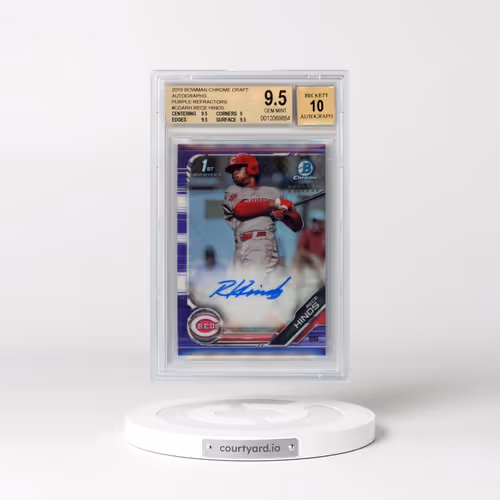 2019 Bowman Draft Chrome Draft Picks Autograph #CDARH Rece Hinds - Purple Refractor (BGS 9.5 GEM MIN