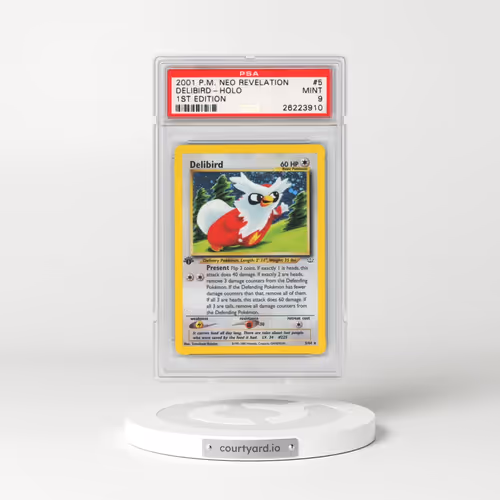 2001 Pokémon Neo Revelation #5 Delibird - 1st Edition Holo (PSA 9 MINT)