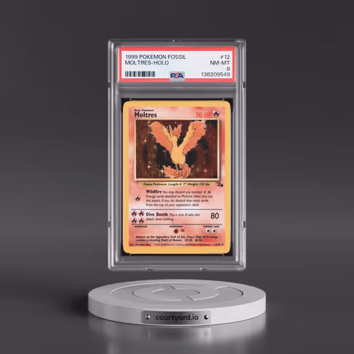 1999 Pokémon Fossil #12 Moltres - Holo (PSA 8 NM-MT)