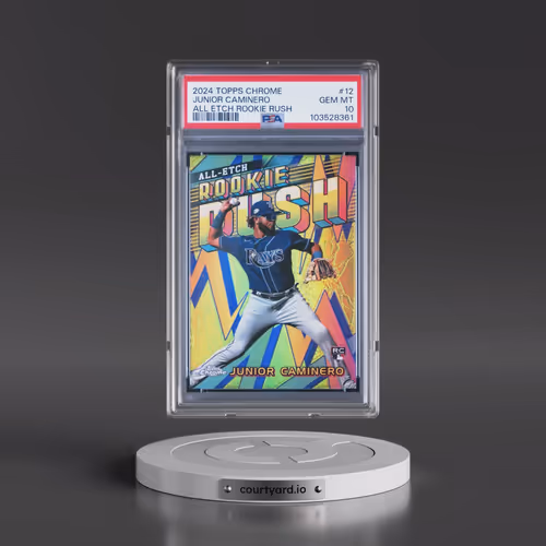 2024 Topps Chrome Chrome All Etch Rookie Rush #12 Junior Caminero (PSA 10 GEM MINT)