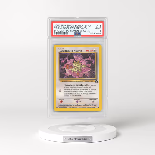 1999 Black Star Promos #18 Team Rocket's Meowth - Pokémon League (PSA 9 MINT)