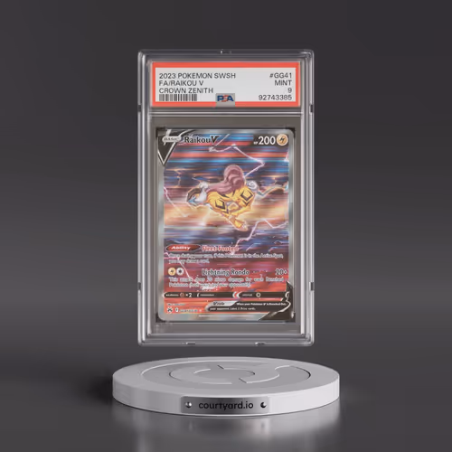 2023 Pokémon Sword and Shield Crown Zenith #GG41 Raikou V - Holo Full Art (PSA 9 MINT)