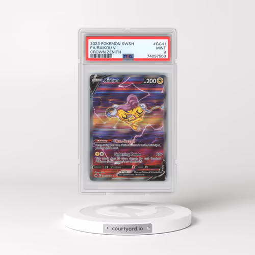 2023 Pokémon Sword and Shield Crown Zenith #GG41 Raikou V - Holo Full Art (PSA 9 MINT)
