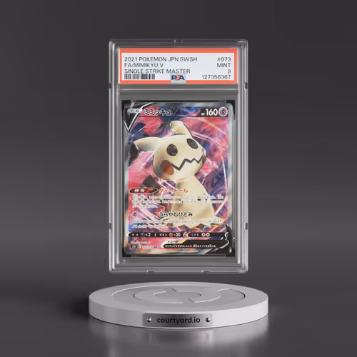2021 Pokémon Sword & Shield Single Strike Master #073 Mimikyu V - Holo Full Art (PSA 9 MINT)