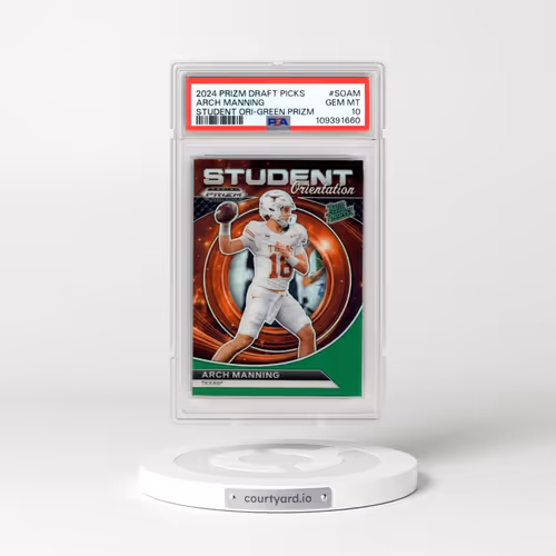 2024 Panini Prizm Draft Picks Student Orientation #SOAM Arch Manning - Green Prizm (PSA 10 GEM MINT)