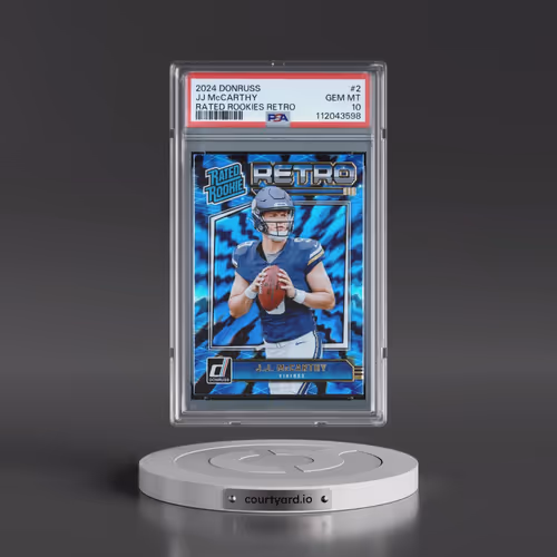 2024 Panini Donruss Rated Rookies Retro #2 JJ McCarthy (PSA 10 GEM MINT)