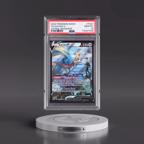 2022 Pokémon Sword & Shield Astral Radiance #TG21 Zacian V - Holo Full Art (PSA 10 GEM MINT)