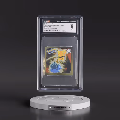 1999 Pokémon Stickers Series 1 (Artbox) - English #R11 Bulbasaur & Pikachu - Gold Foil Embossed (CGC