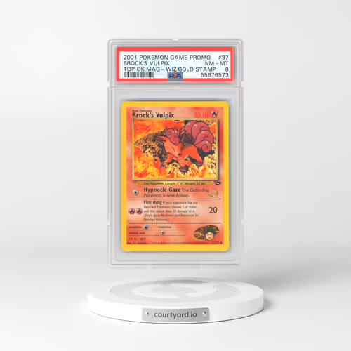 2000 Gym Challenge #37 Brock's Vulpix - W Stamp Top Deck Magazine (PSA 8 NM-MT)