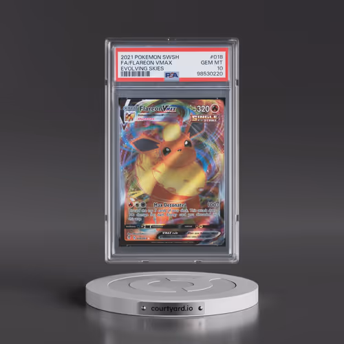 2021 Pokémon Sword & Shield Evolving Skies #018 Flareon Vmax - Full Art (PSA 10 GEM MINT)