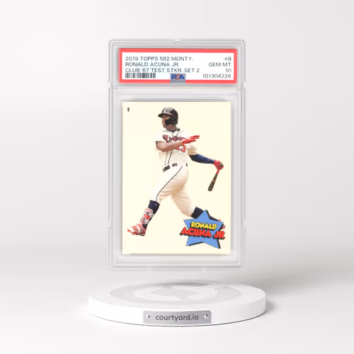 2018-19 Topps 582 Montgomery Club 1967 Test Sticker Set 2 #8 Ronald Acuna Jr. (PSA 10 GEM MINT)