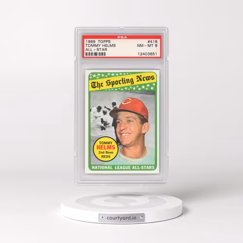 1969 Topps #418 Tommy Helms - All-Star (PSA 8 NM-MT)