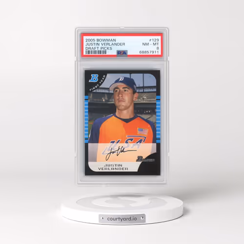 2005 Bowman Draft Picks #129 Justin Verlander (PSA 8 NM-MT)