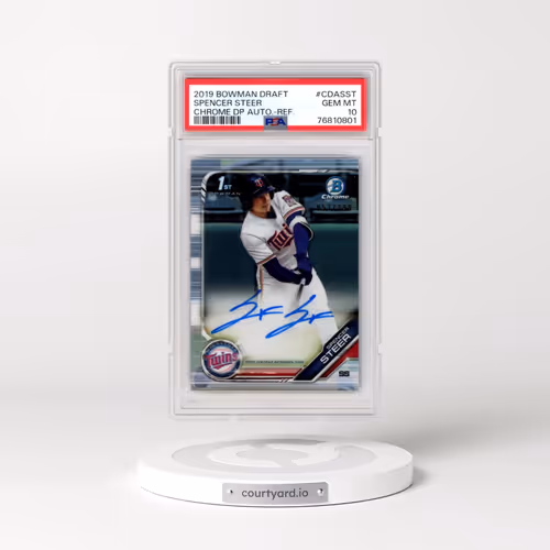 2019 Bowman Draft Chrome Draft Picks Autograph #CDASST Spencer Steer - Refractor (PSA 10 GEM MINT)