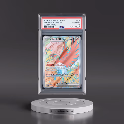 2025 Pokémon Dri EN-Destined Rivals #209 Ethan's HO-Oh EX - Holo Ultra Rare (PSA 10 GEM MINT)