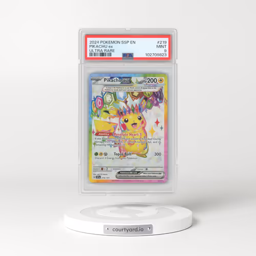 2024 Pokémon Ssp EN-Surging Sparks #219 Pikachu EX - Holo Ultra Rare (PSA 9 MINT)