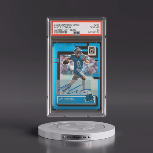 2022 Panini Donruss Optic #204 Matt Corral - Autograph-Blue (PSA 10 GEM MINT)