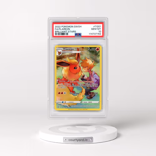 2022 Pokémon Sword & Shield Brilliant Stars #TG01 Flareon - Full Art (PSA 10 GEM MINT)