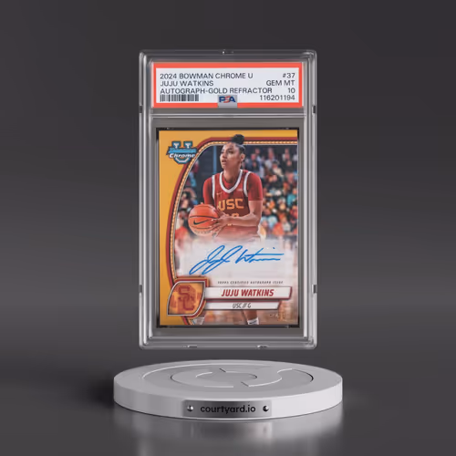 2024 Bowman Chrome University #37 Juju Watkins - Autograph-Gold Refractor (PSA 10 GEM MINT)