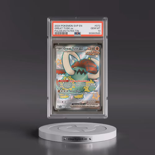 2024 Pokémon Svp EN-SV Black Star Promo #072 Great Tusk EX - Holo Paldean Fates Tin (PSA 10 GEM MINT