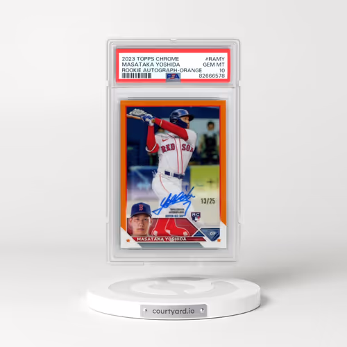 2023 Topps Chrome Rookie Autograph #RAMY Masataka Yoshida - Orange Refractor (PSA 10 GEM MINT)