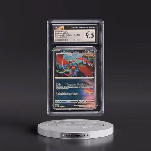 2025 Pokémon Pre EN-Prismatic Evolutions #065 Roaring Moon - Reverse Holo Poke Ball (CGC 9.5 MINT+)