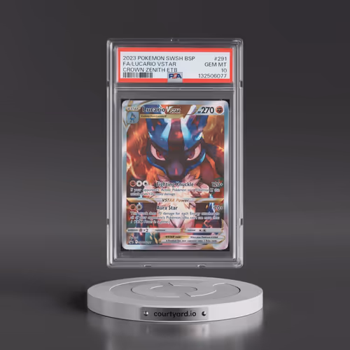 2023 Pokémon Swsh Black Star Promo #291 Lucario Vstar - Full Art Crown Zenith Elite Trainer Box (PSA
