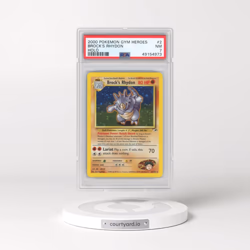 2000 Pokémon Gym Heroes #2 Brock's Rhydon - Holo (PSA 7 NM)