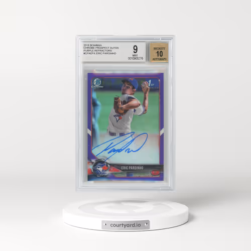 2018 Bowman Chrome Prospect Autographs Purple Refractors #CPAEPA Eric Pardinho (BGS 9 MINT)
