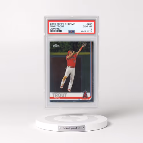 2019 Topps Chrome #200 Mike Trout - Jumping (PSA 10 GEM MINT)