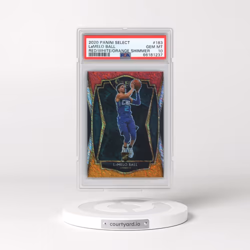 2020 Panini Select #183 LaMelo Ball - Red/White/Orange Shimmer (PSA 10 GEM MINT)