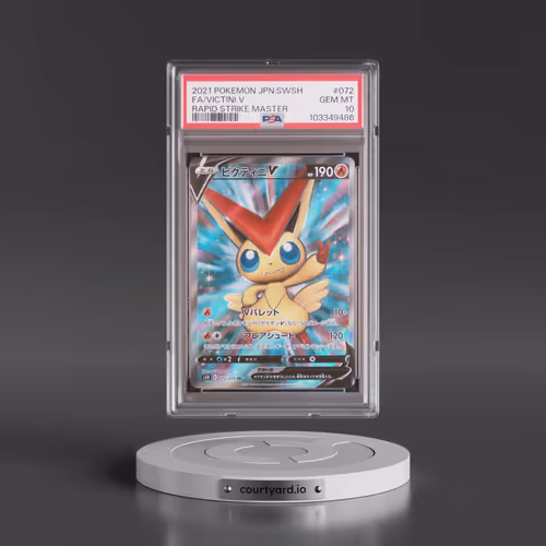2021 Pokémon Sword & Shield Rapid Strike Master #072 Victini V - Holo Full Art (PSA 10 GEM MINT)