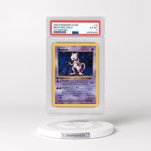 1999 Pokémon Game #10 Mewtwo - 1st Edition Holo (PSA 6 EX-MT)