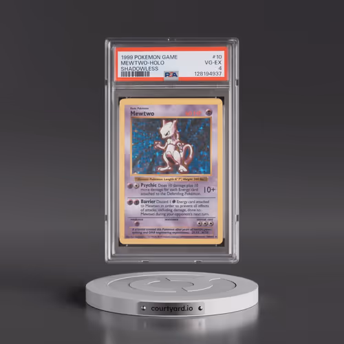 1999 Pokémon Game #10 Mewtwo - Holo Shadowless (PSA 4 VG-EX)