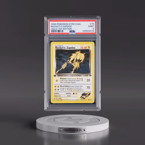 2000 Pokémon Gym Challenge #15 Rocket's Zapdos - 1st Edition Holo (PSA 9 MINT)
