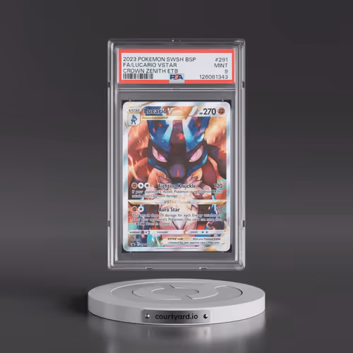 2023 Pokémon Swsh Black Star Promo #291 Lucario Vstar - Full Art Crown Zenith Elite Trainer Box (PSA