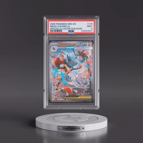 2025 Pokémon Meg EN-Mega Evolution #179 Mega Lucario EX - Holo Special Illustration Rare (PSA 9 MINT