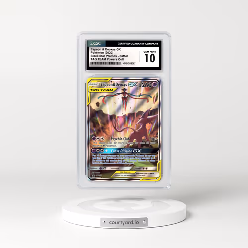 2016 Black Star Promos - Sun & Moon #SM240 Espeon & Deoxys GX - Holo TAG TEAM Powers Collection (CGC 10 GEM MINT)