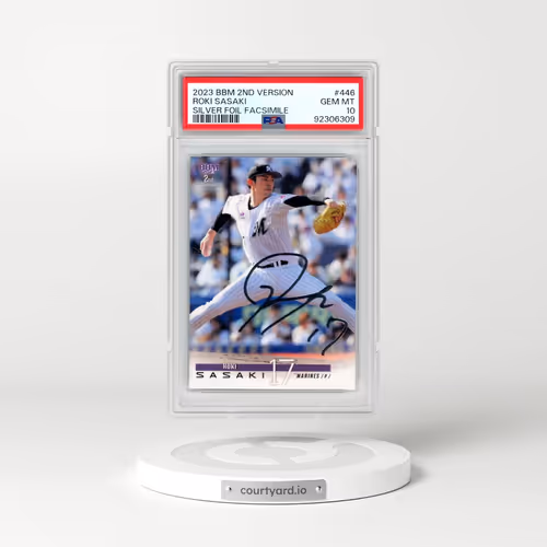 2023 BBM 2nd Version #446 Roki Sasaki - Silver Foil Facsimile (PSA 10 GEM MINT)