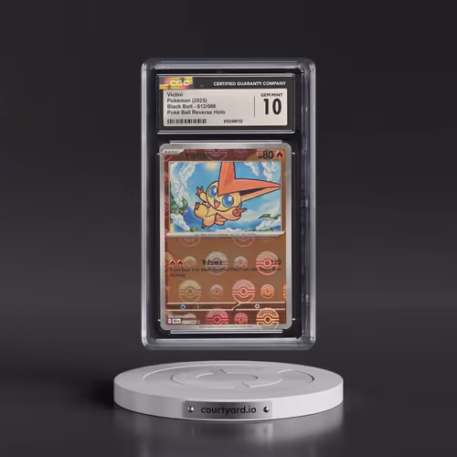 2025 Pokémon Blk EN-Black Bolt #012 Victini - Reverse Holo Poke Ball (CGC 10 GEM MINT)
