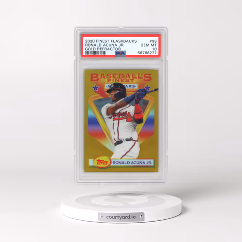 2020 Topps Finest Flashbacks #99 Ronald Acuna Jr. - Gold Refractor (PSA 10 GEM MINT)